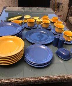 Juego de Loza 46 piezas azul y amarillo