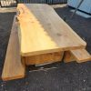 Mesa de terraza madera Ciprés Macrocarpa con 2 bancas