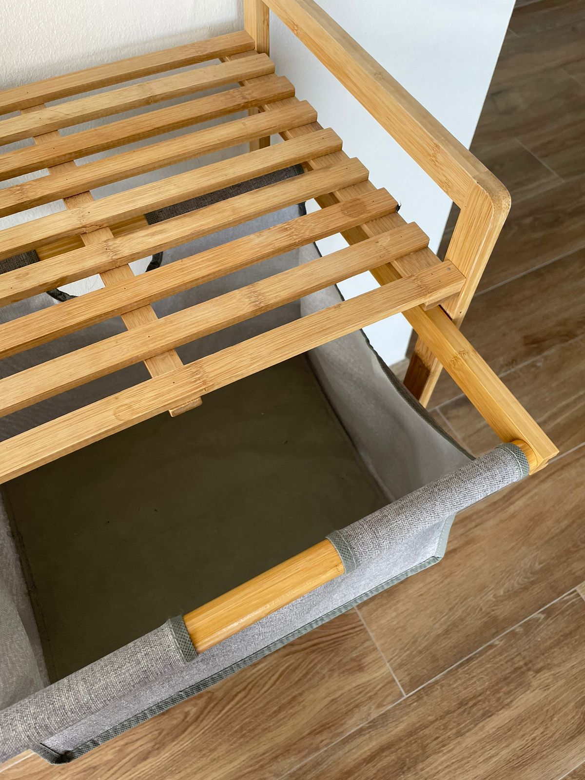 Mueble organizador de madera 3 cajones de tela - Imagen 3