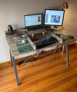 Escritorio vidrio y melamina