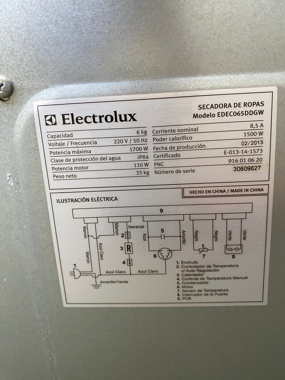 Secadora eléctrica Electrolux 6 kg - Imagen 2