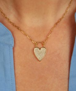 Collar corazón con microcircones bañado en Oro 18k