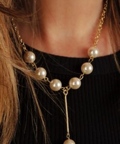 Collar con perlas bañado en Oro 18k