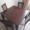 Juego de comedor extensible madera con 5 sillas