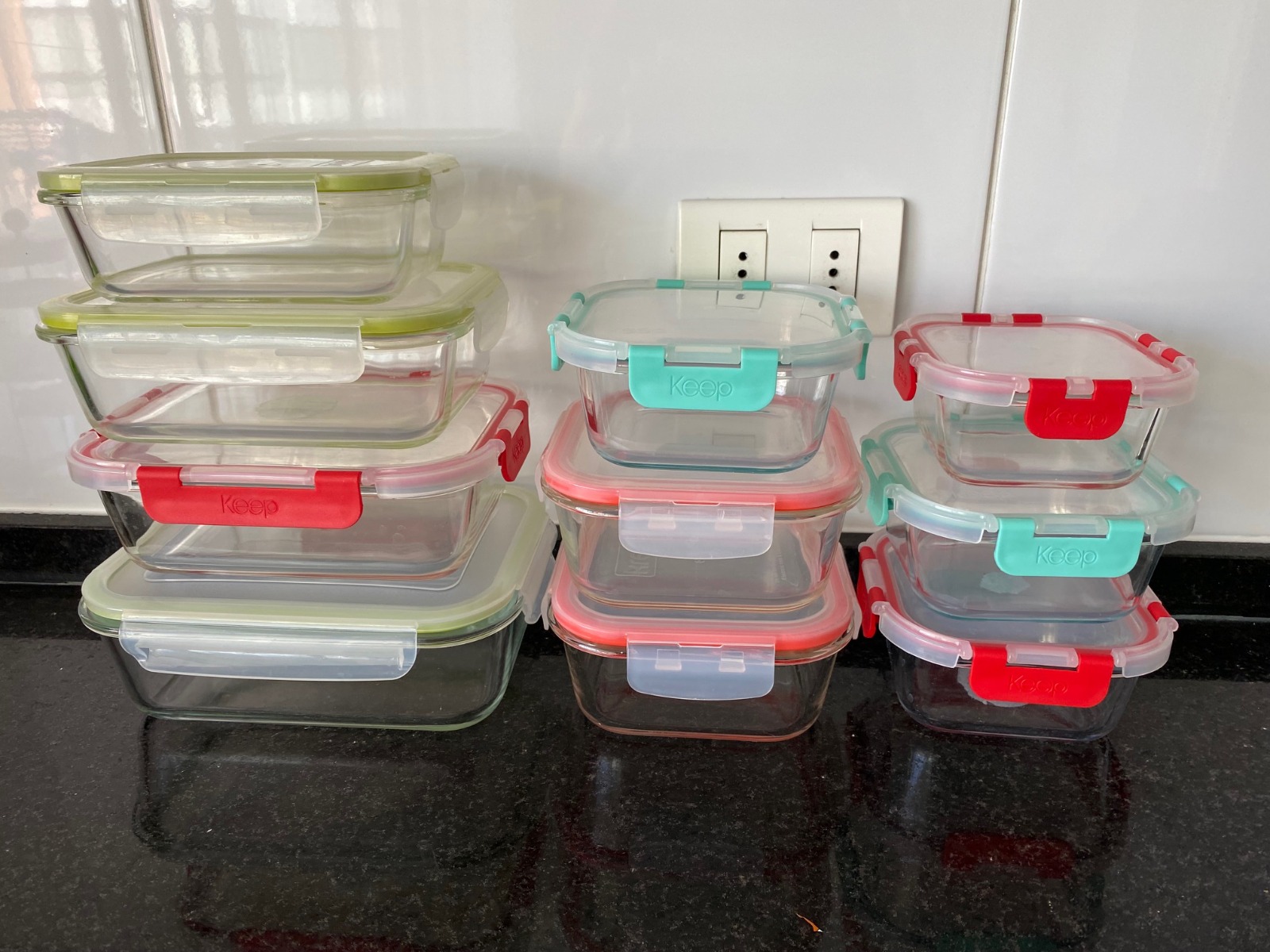 Set de 10 fuentes contenedores de Alimentos vidrio - Imagen 2