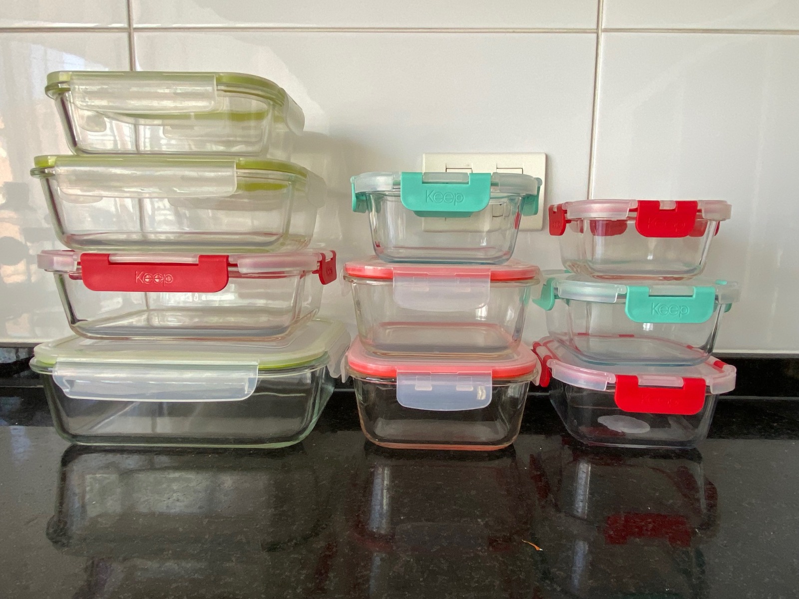 Set de 10 fuentes contenedores de Alimentos vidrio - Imagen 5