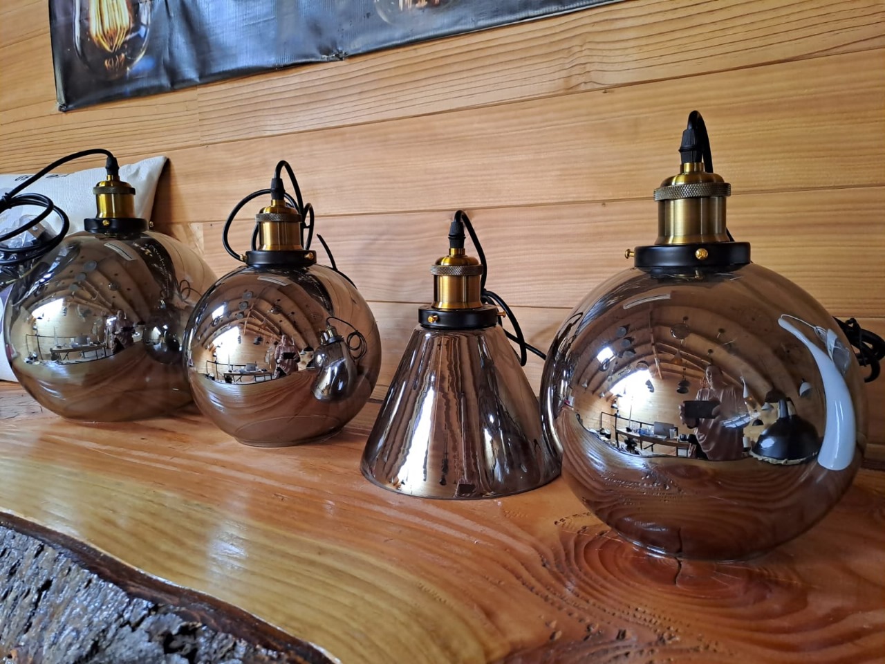 Lámpara de techo vidrio ámbar