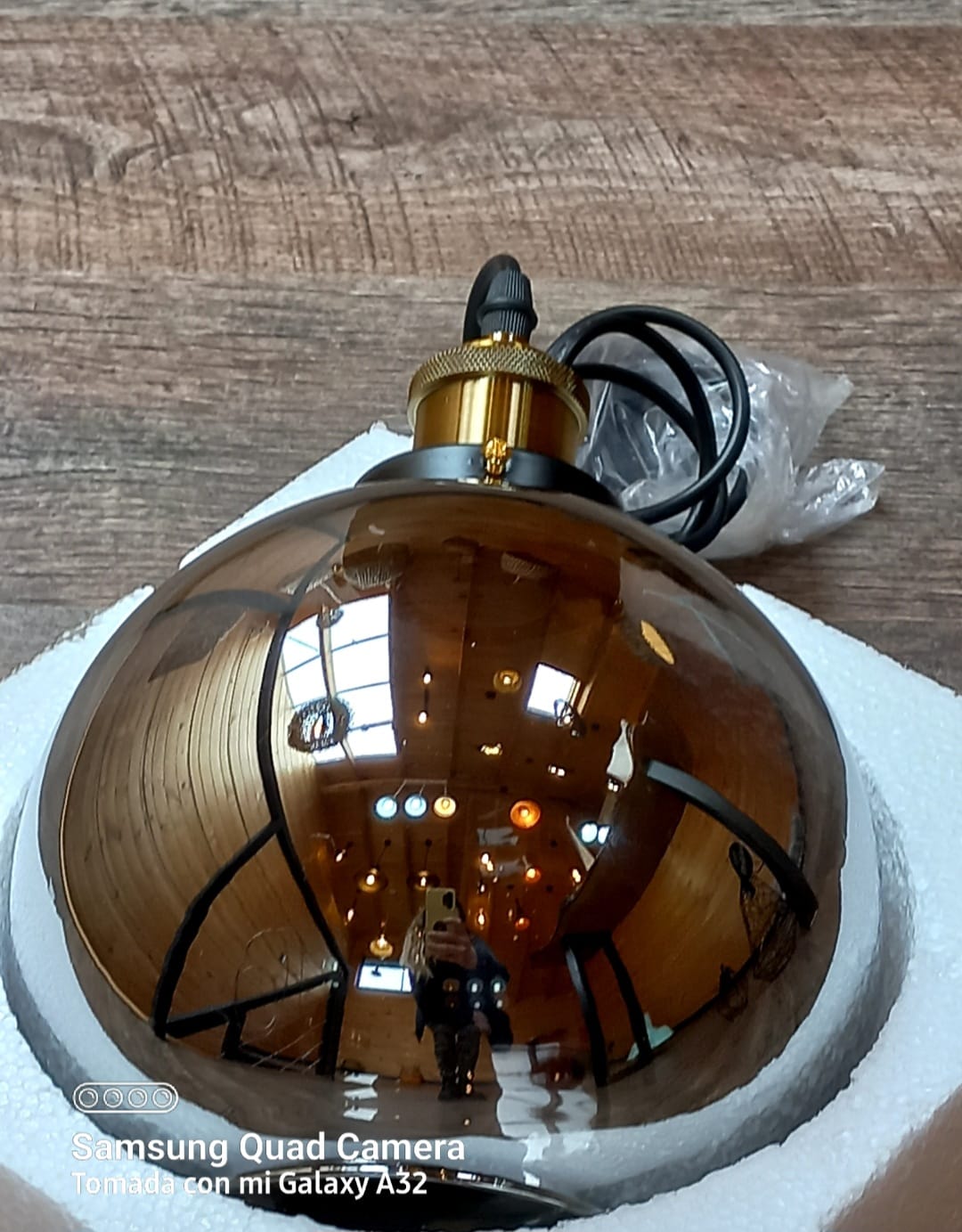 Lámpara de techo vidrio ámbar - Imagen 4