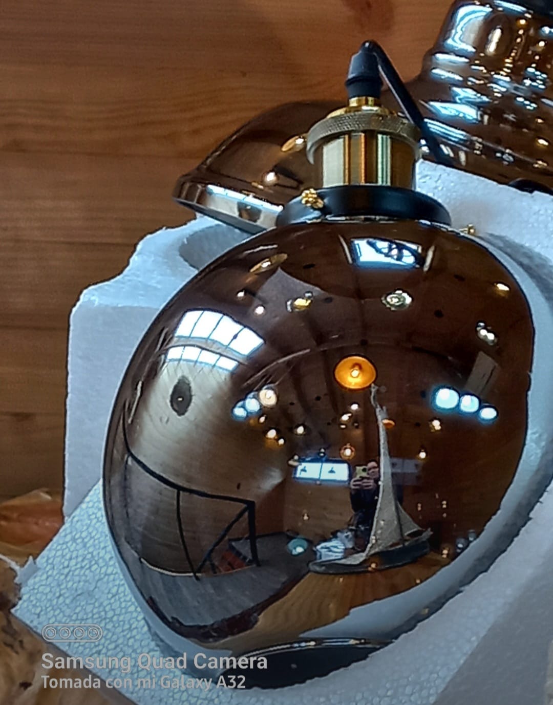 Lámpara de techo vidrio ámbar - Imagen 5