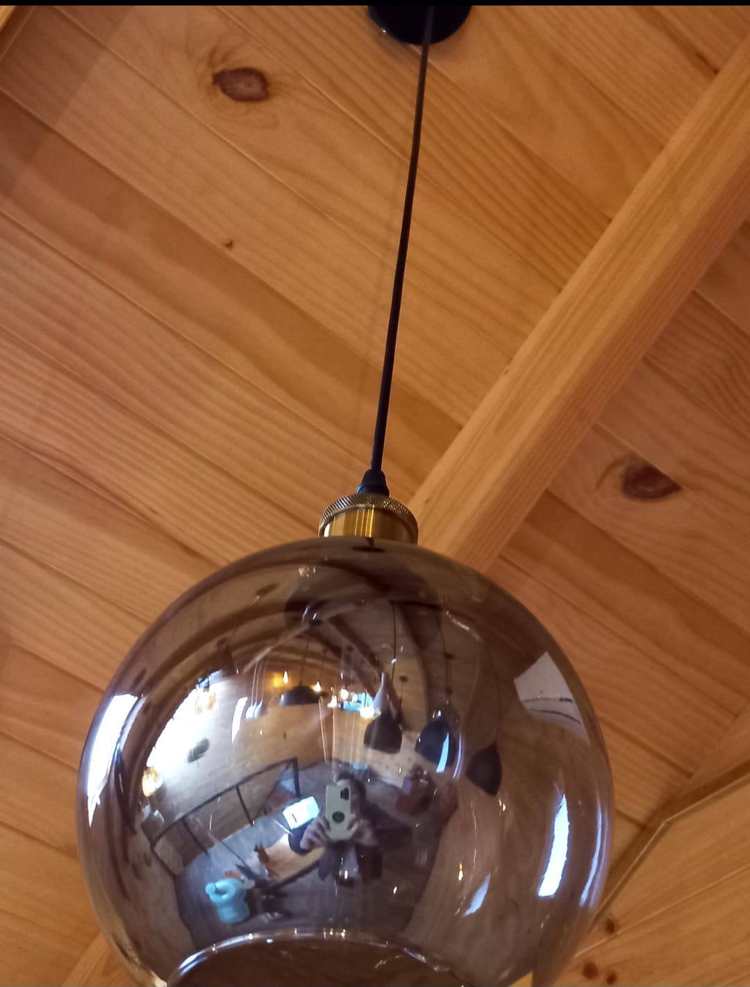 Lámpara de techo vidrio ámbar - Imagen 7