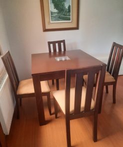 Juego de comedor cuadrado 4 sillas