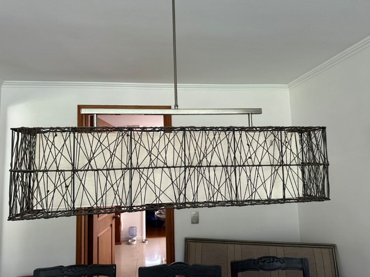 Lámpara de techo rectangular Rattan