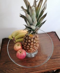 Frutero de vidrio transparente