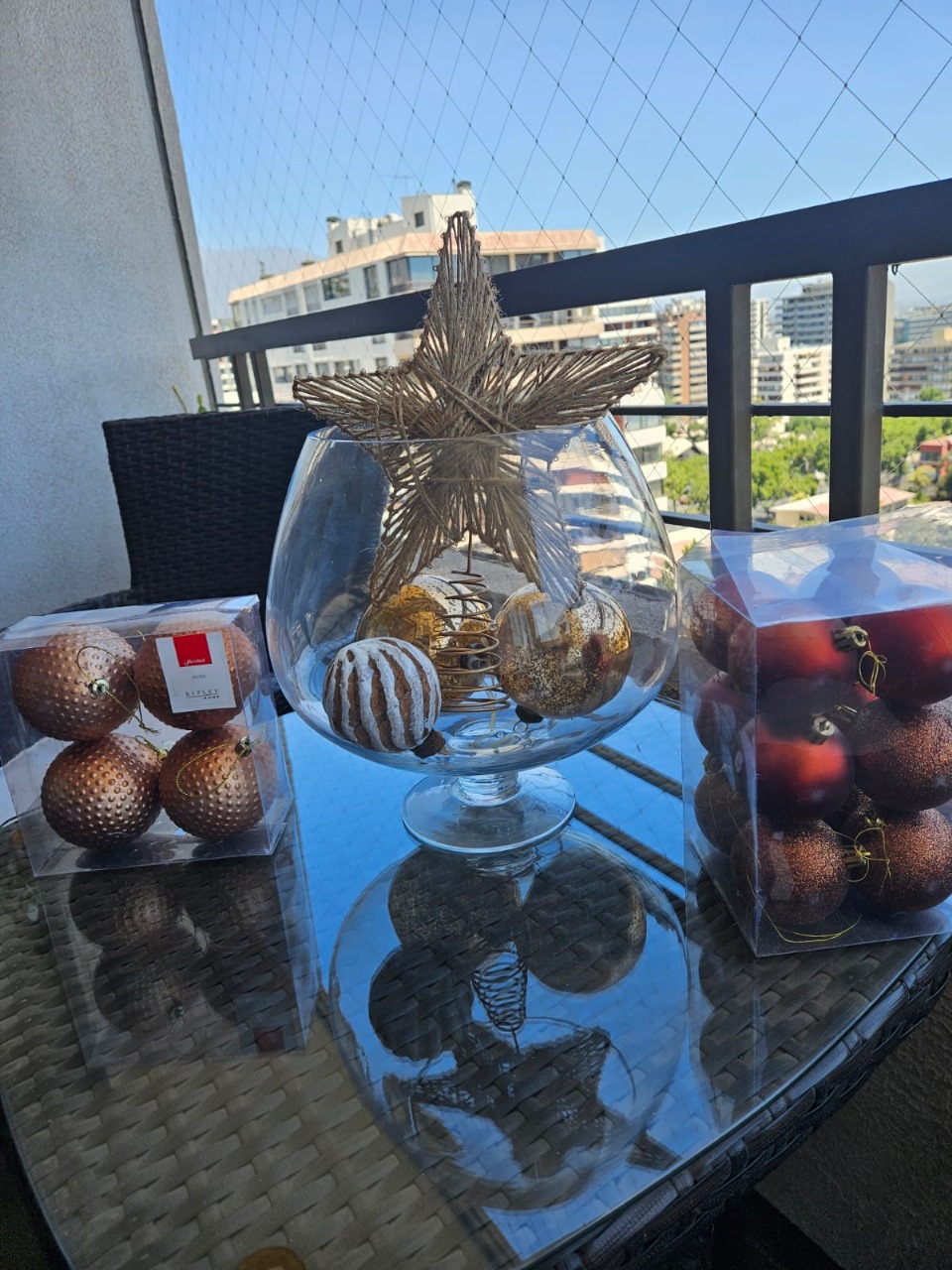 Set adornos navidad tonos bronce