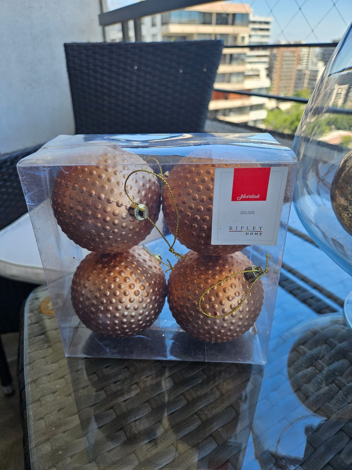 Set adornos navidad tonos bronce - Imagen 3