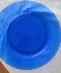 Juego 5 platos vidrio azul