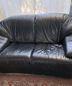 Sofá 2 cuerpos cuero negro Natuzzi
