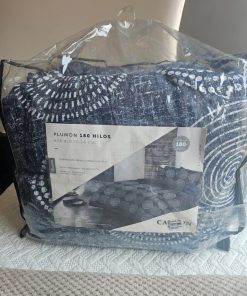 Plumón 2 plazas azul marino diseños blancos Cannon