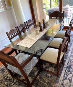 Juego de comedor cruzado con 6 sillas