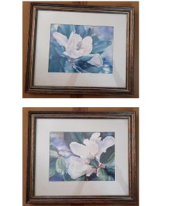 Laminas enmarcadas flores blancas