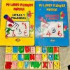 Libros pizarras números, palabras y abecedario