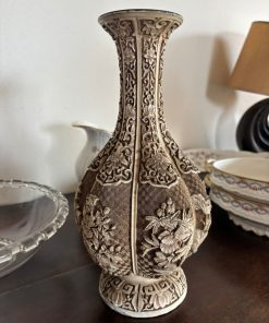 Jarrón bronce con marfil