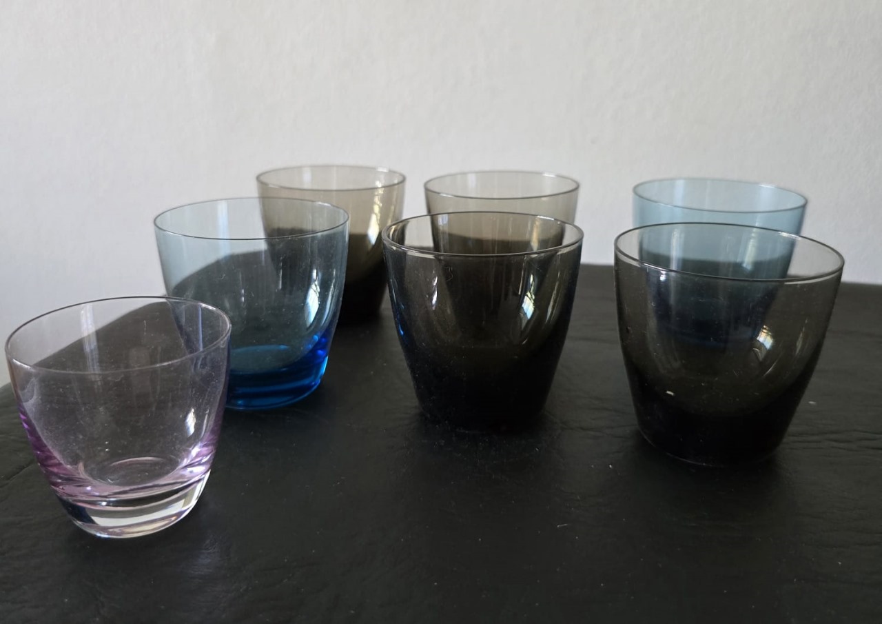 Set 6 vasos cristal de colores