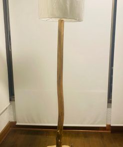 Lámpara de pie madera artesanal