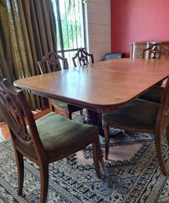 Juego de comedor extensible con 6 sillas Nogal