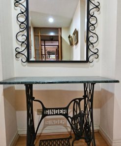 Espejo y arrimo mármol verde fierro