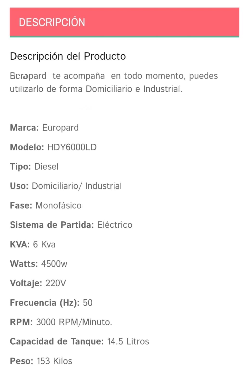 Generador diesel Europard - Imagen 3