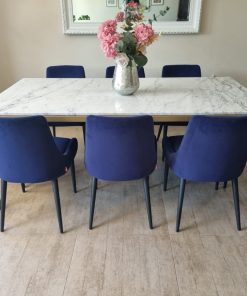 Juego de comedor caliza mármol con 8 sillas The popular design