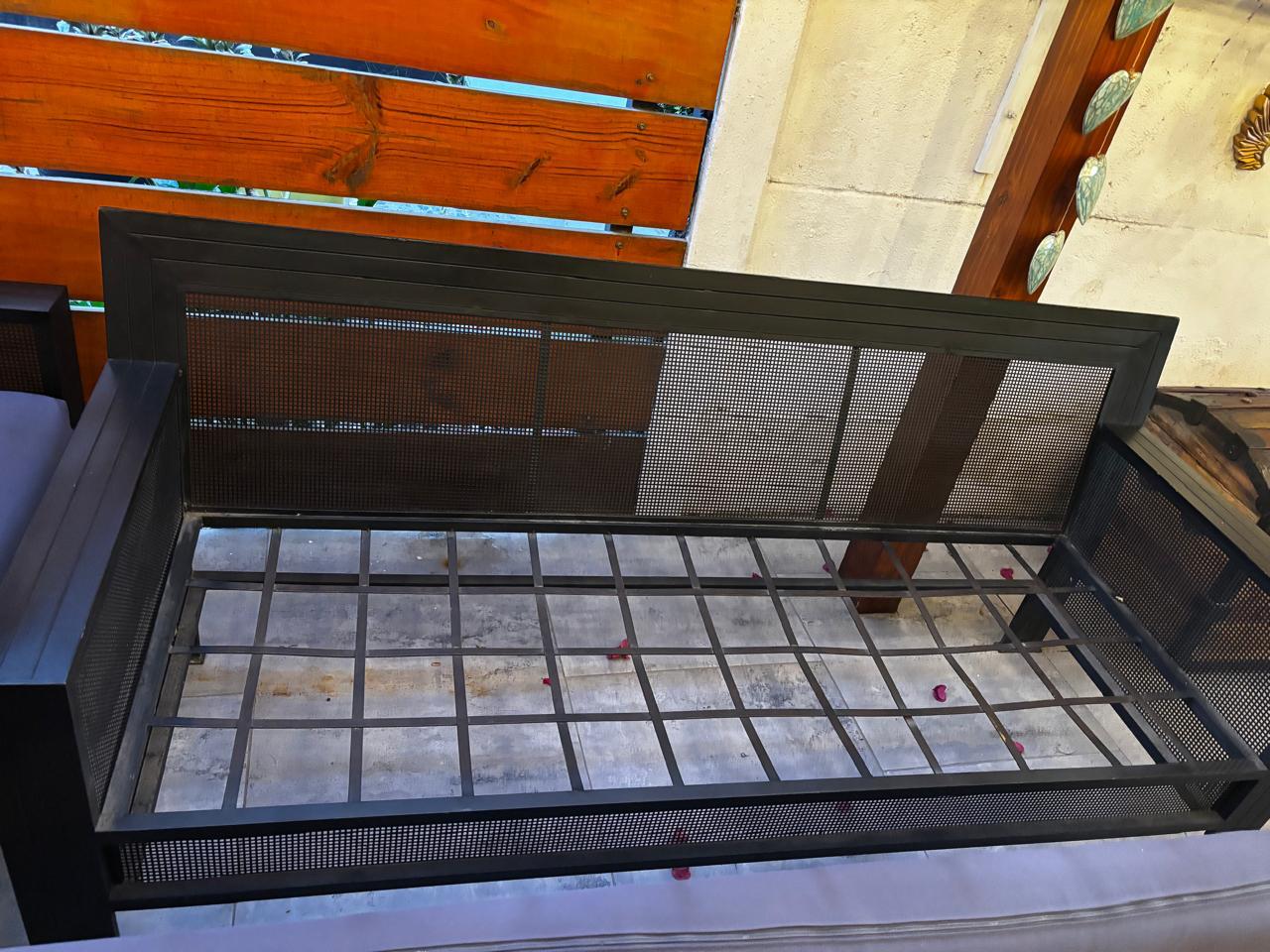 Sofá terraza 3 cuerpos metálico - Imagen 8