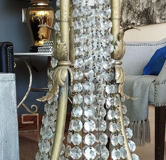 Lámpara de lágrimas y bronce grande antigua - Imagen 4