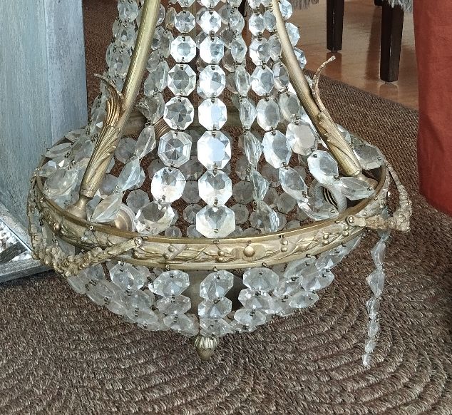 Lámpara de lágrimas y bronce grande antigua - Imagen 5