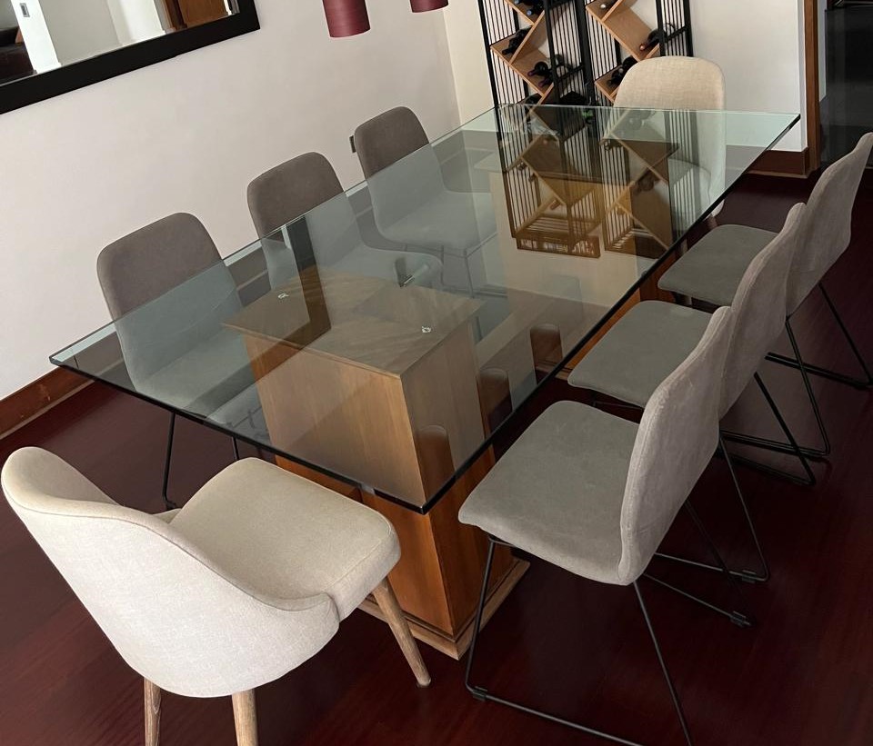 Mesa de comedor vidrio templado 8 puestos (sin sillas) - Imagen 2