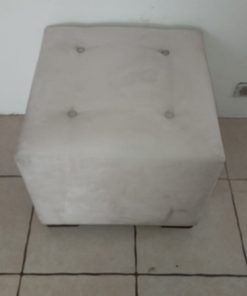 Pouf cuadrado blanco