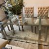 Mesa de comedor vidrio templado geométrica