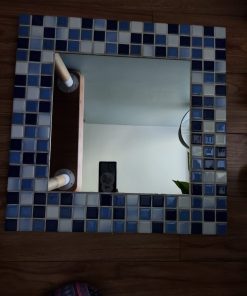 Espejo mosaico azul