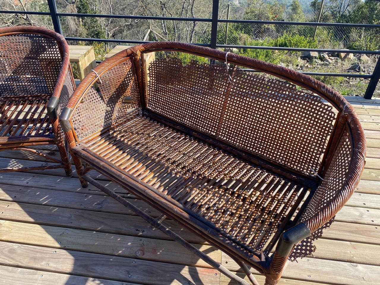 Juego de terraza 3 piezas enjuncado - Imagen 2