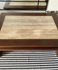 Mesa de centro mármol y roble