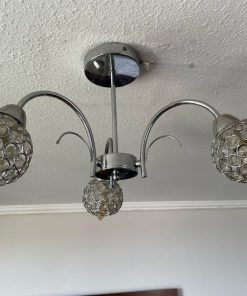 Lámparas de techo 3 luces plateada 