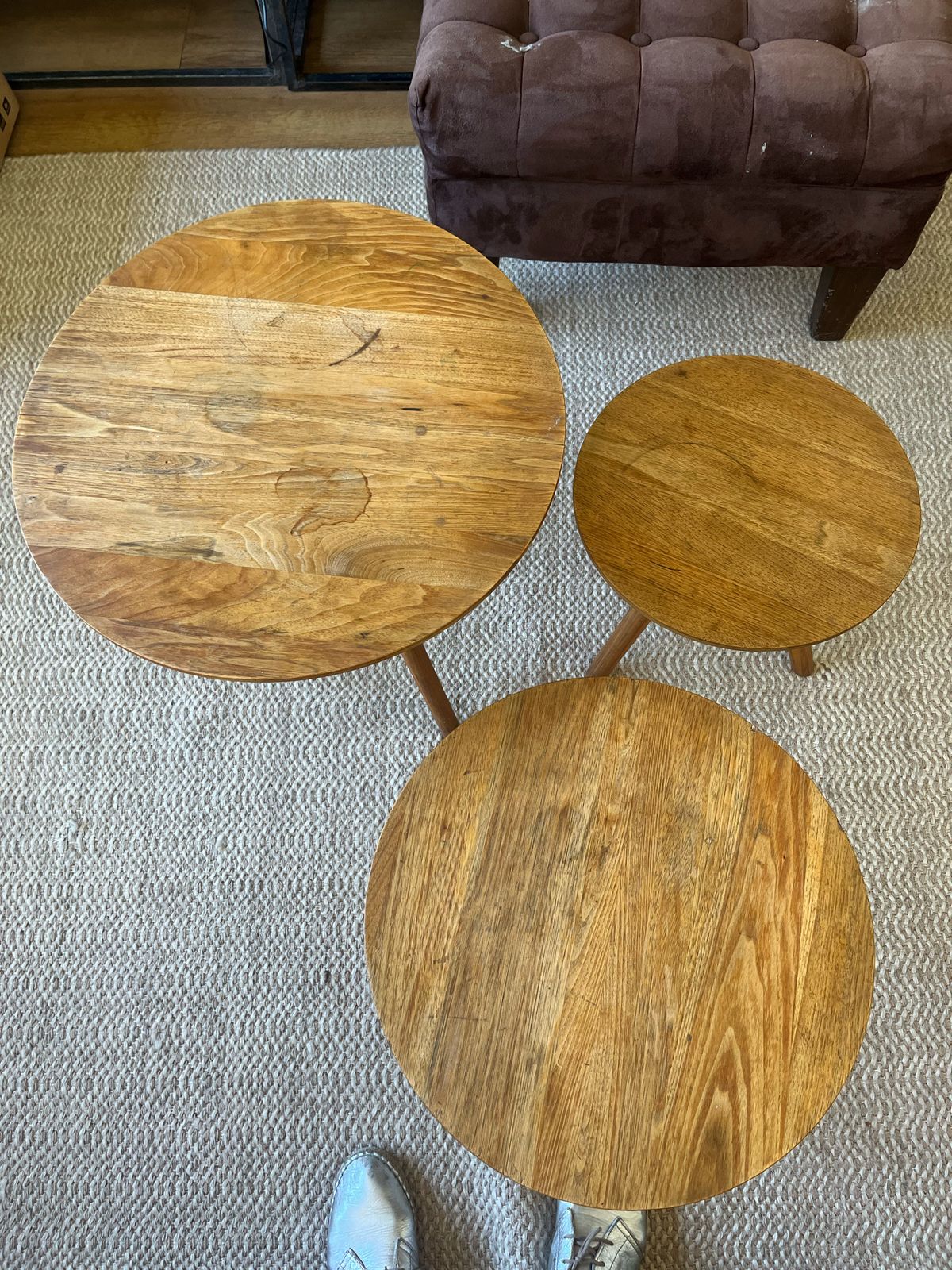 Mesas de centro nido enchapado - Imagen 2