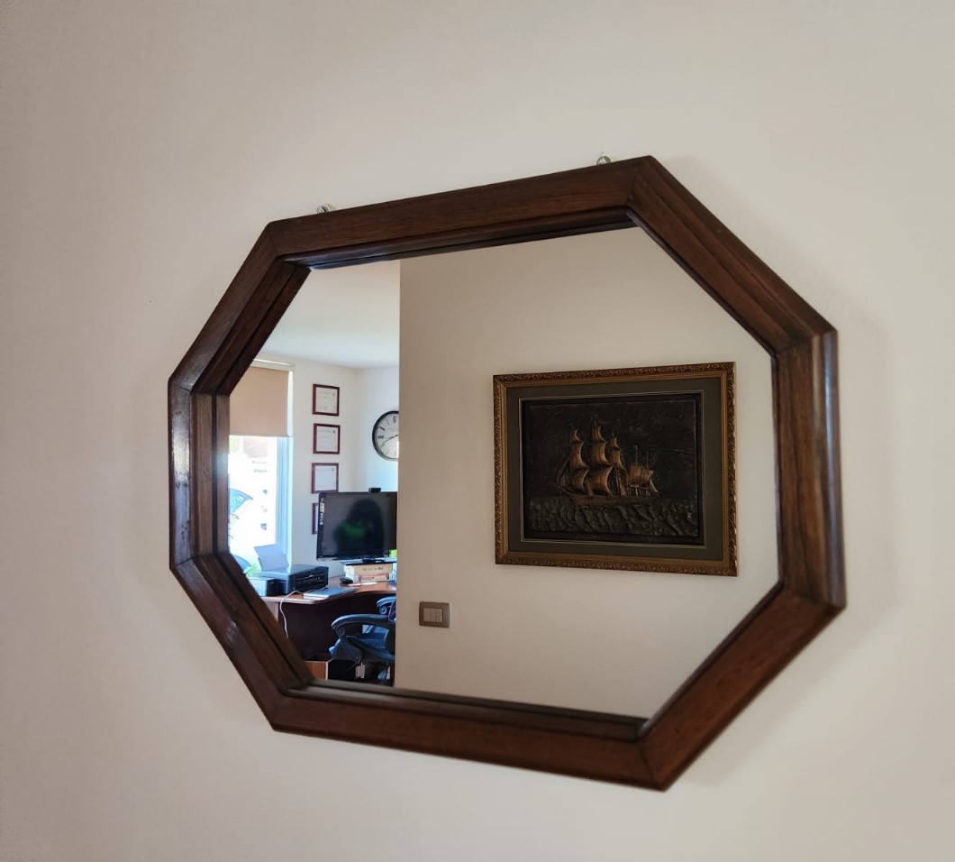 Espejo octogonal madera