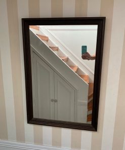 Espejo de pared rectangular marco madera café oscuro