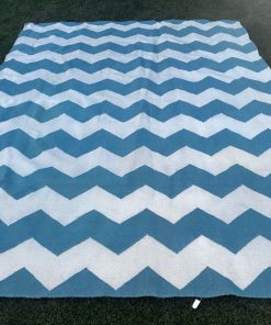 Alfombra zig zag tonos azules