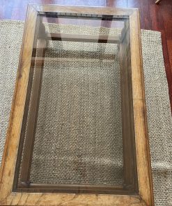 Mesa de centro vidrio y madera Raulí