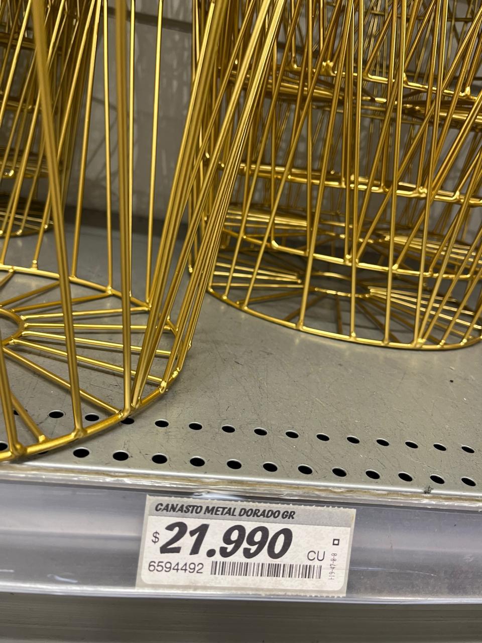 Canasto metal dorado - Imagen 4