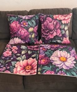 Set 4 fundas cojines flores