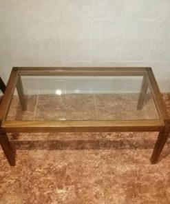 Mesa de centro madera y vidrio central